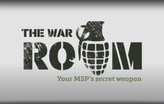 The War Room logo with the tagline “Your MSP’s secret weapon” created for MSP Marketing Edge