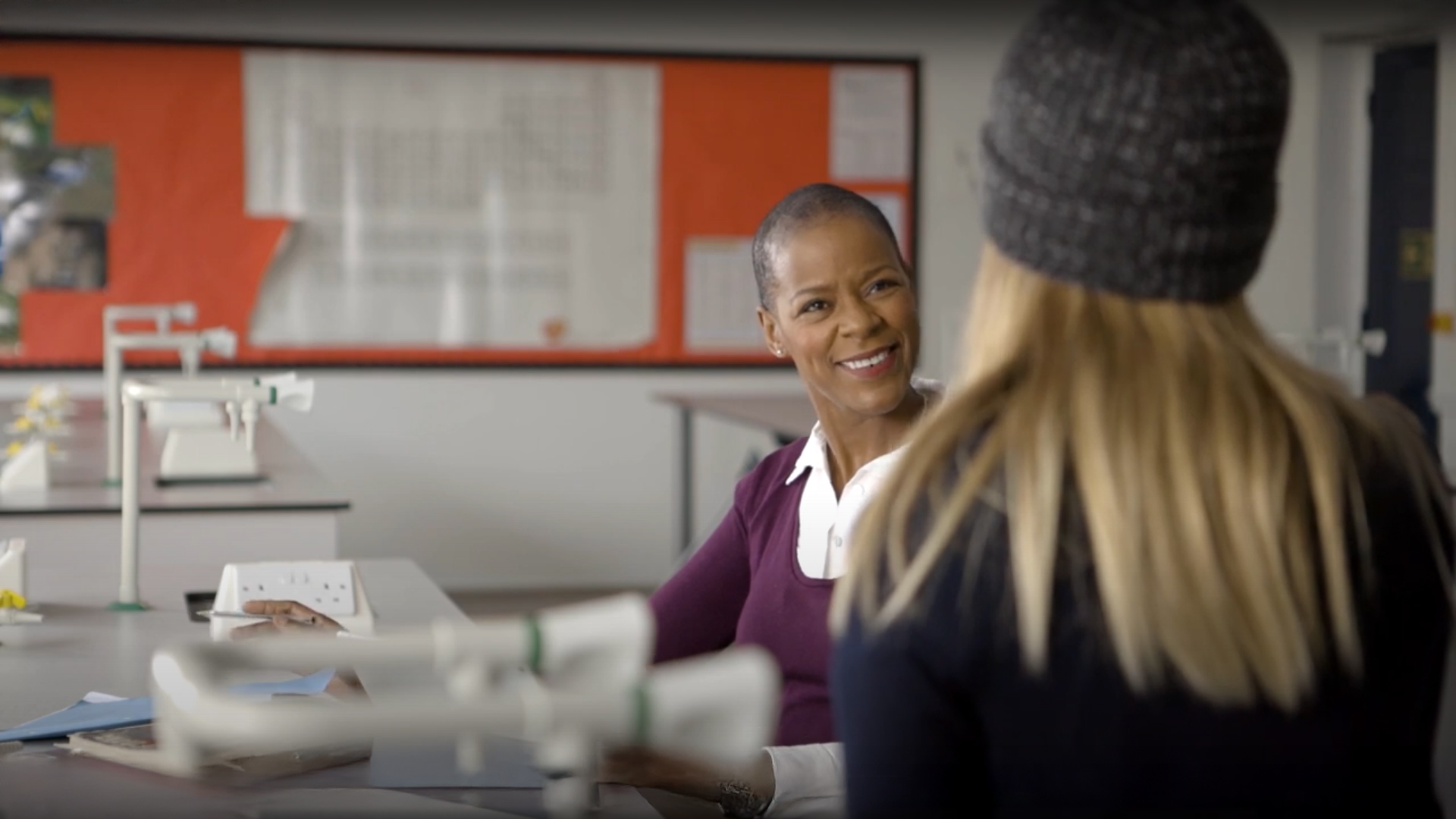 Josette Simon OBE smiling during an equality and diversity training video for ted Learning, filmed by WIDEO.co.uk.