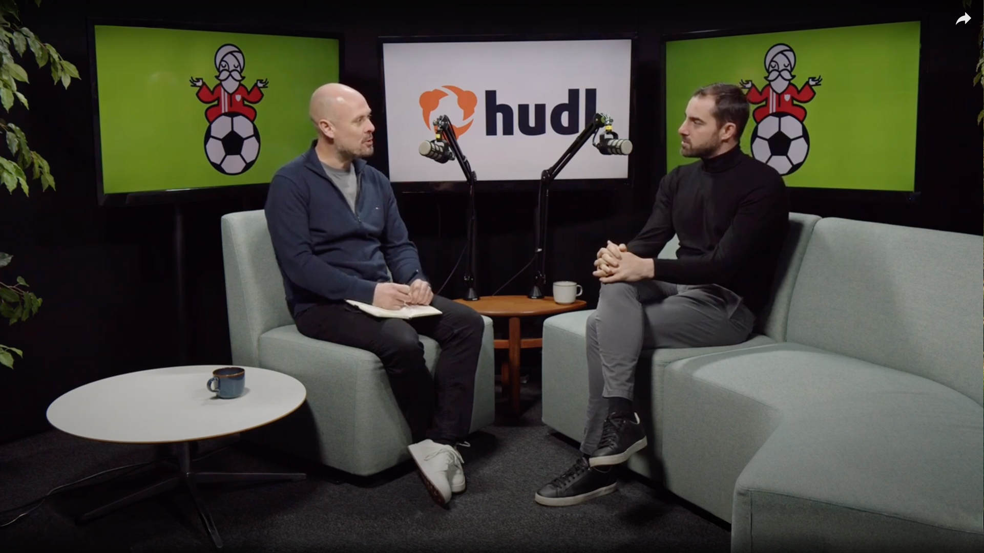 Rubén Sellés recorded on the Training Ground Guru podcast in WIDEO’s Reading studio with multi-camera setup and broadcast mics
